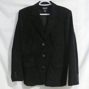 RAFAELLA | size 12 | Women's Black Corduroy / Cords Dress Jacket / Blazer